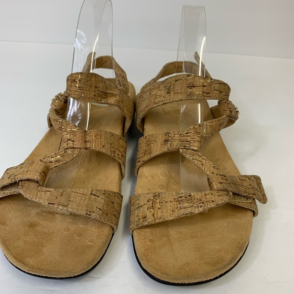 Vionic Paros Backstrap Sandals - Gold Cork 342 - Picture 8 of 9